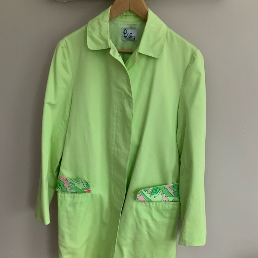 Lilly Pulitzer White Label lime rain coat